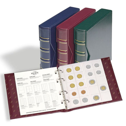 Leuchtturm NUMIS ringalbum i klassisk design med skyddskassett för myntsamling